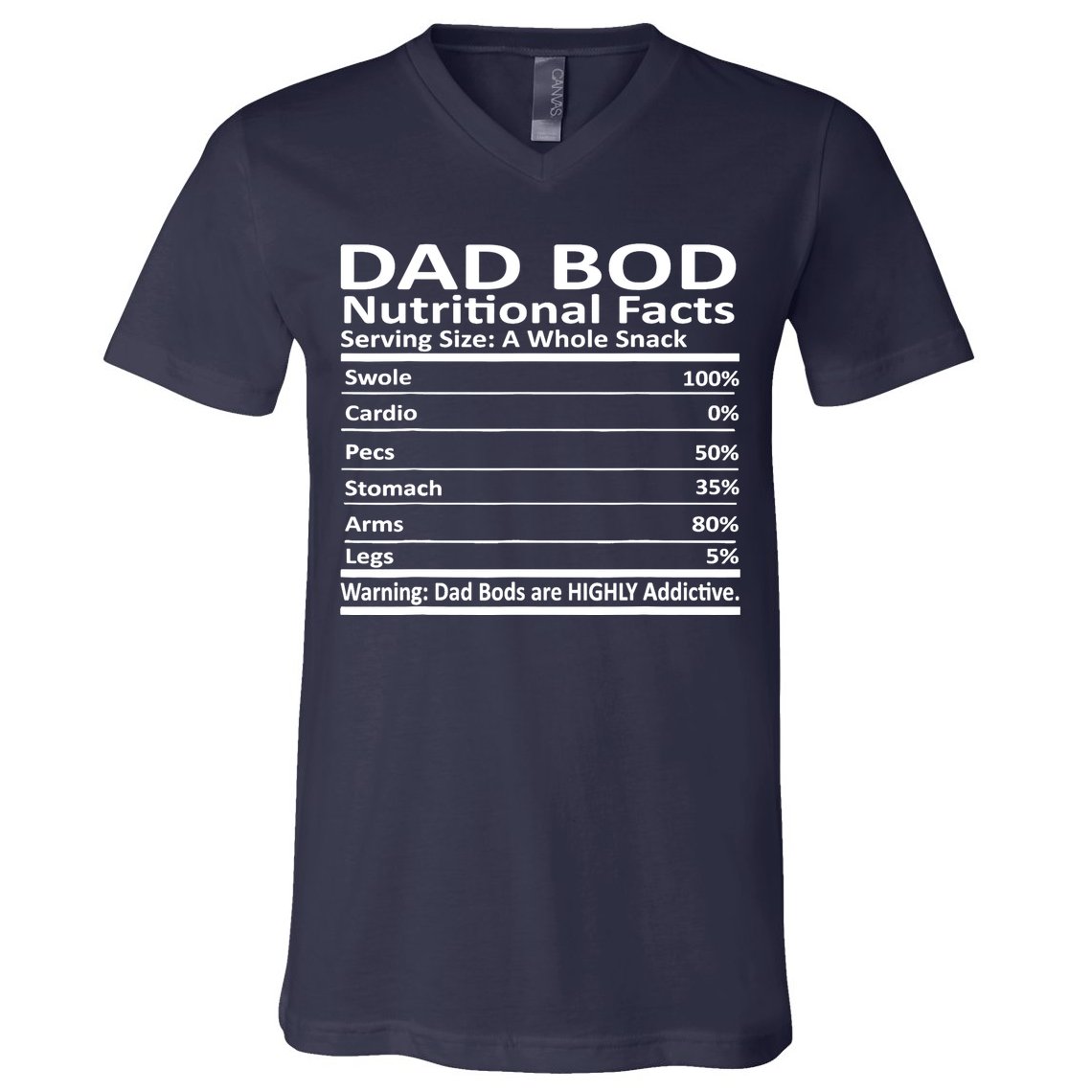 Dad Bod Nutritional Facts Funny Father V-Neck T-Shirt