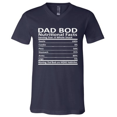 Dad Bod Nutritional Facts Funny Father V-Neck T-Shirt