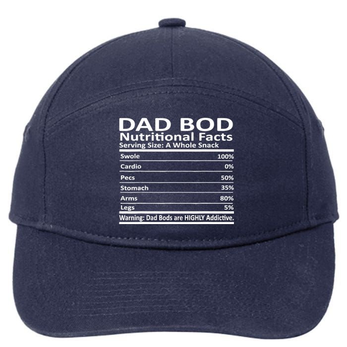 Dad Bod Nutritional Facts Funny Father 7-Panel Snapback Hat