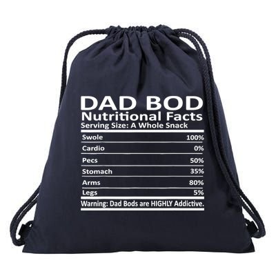 Dad Bod Nutritional Facts Funny Father Drawstring Bag