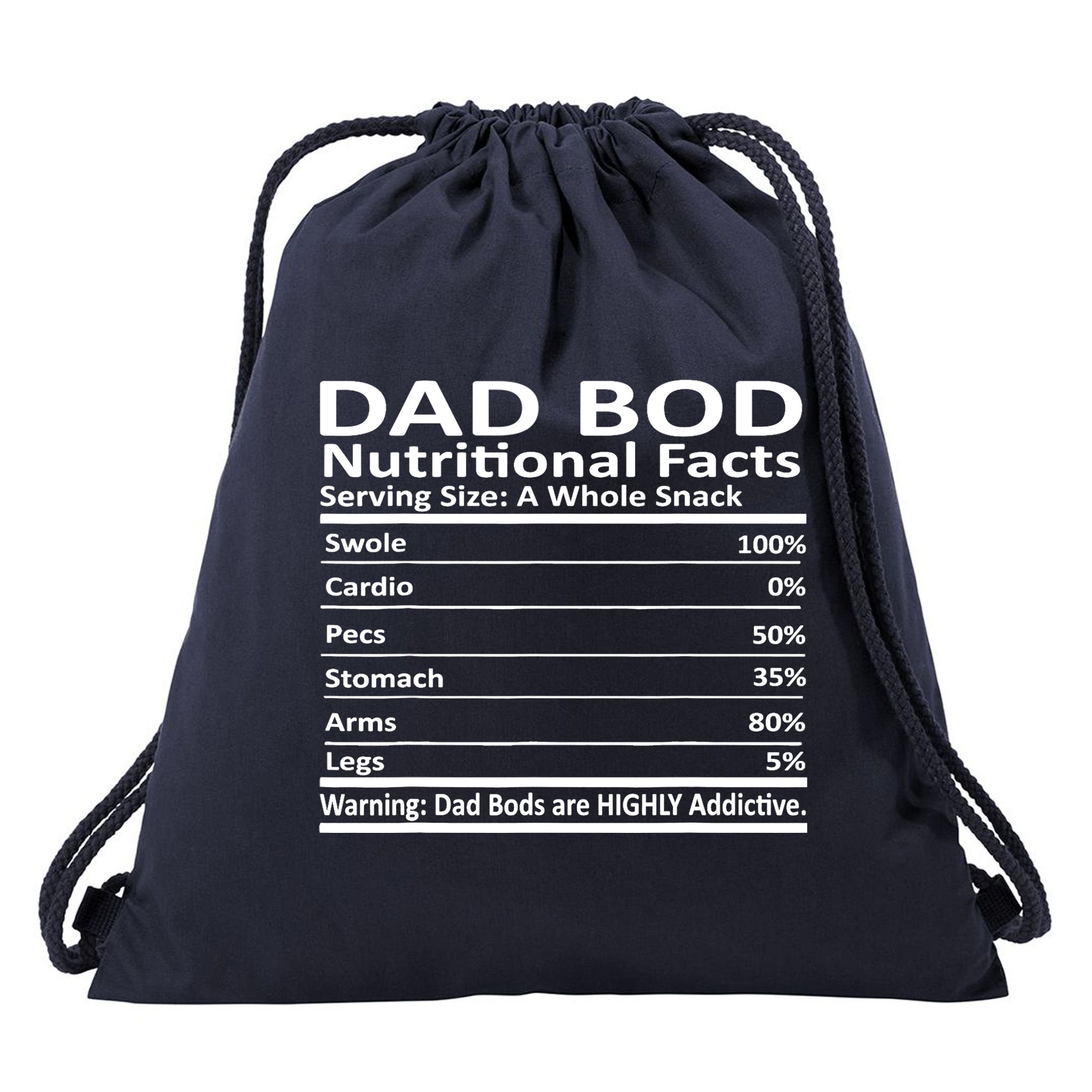 Dad Bod Nutritional Facts Funny Father Drawstring Bag