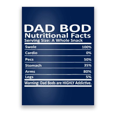 Dad Bod Nutritional Facts Funny Father Poster