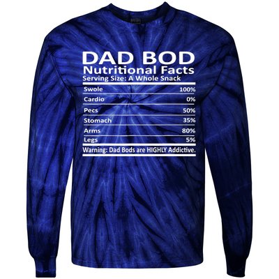 Dad Bod Nutritional Facts Funny Father Tie-Dye Long Sleeve Shirt