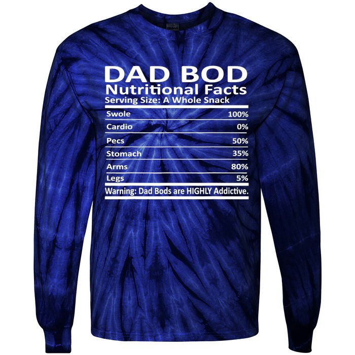 Dad Bod Nutritional Facts Funny Father Tie-Dye Long Sleeve Shirt