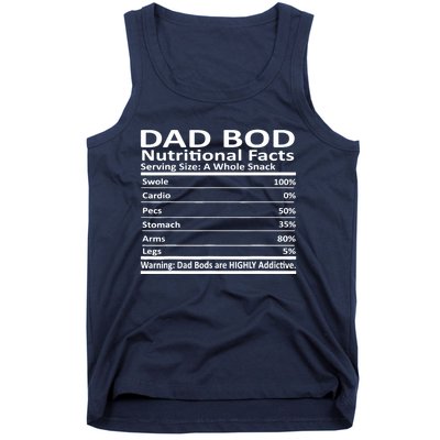 Dad Bod Nutritional Facts Funny Father Tank Top