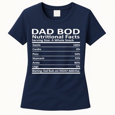 Dad Bod Nutritional Facts Funny Father Womens T-Shirt