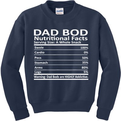 Dad Bod Nutritional Facts Funny Father Kids Sweatshirt