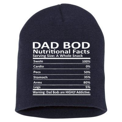 Dad Bod Nutritional Facts Funny Father Short Acrylic Beanie