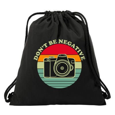 Dont Be Negative Camera Vintage Drawstring Bag