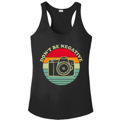 Dont Be Negative Camera Vintage Ladies PosiCharge Competitor Racerback Tank
