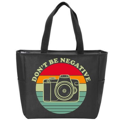 Dont Be Negative Camera Vintage Zip Tote Bag