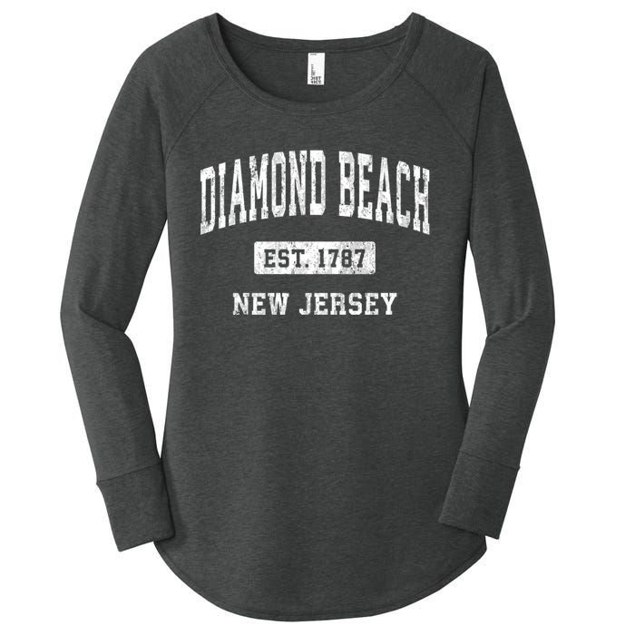 Diamond Beach New Jersey Nj Vintage Athletic Sports Women's Perfect Tri Tunic Long Sleeve Shirt