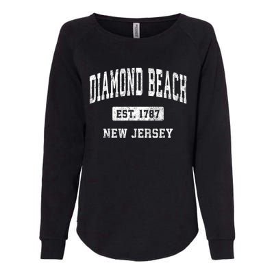 Diamond Beach New Jersey Nj Vintage Athletic Sports Womens California Wash Sweatshirt