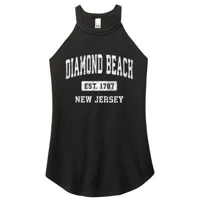 Diamond Beach New Jersey Nj Vintage Athletic Sports Women's Perfect Tri Rocker Tank