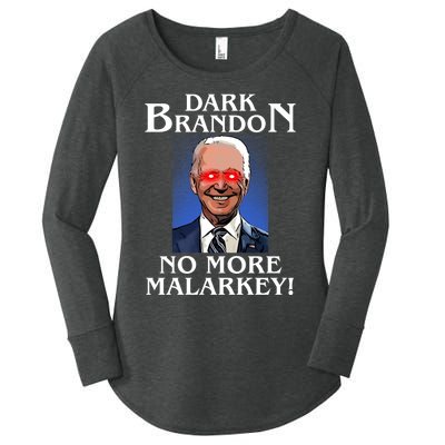 Dark Brandon No More Malarkey Funny Presidential Meme Women's Perfect Tri Tunic Long Sleeve Shirt