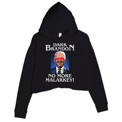 Dark Brandon No More Malarkey Funny Presidential Meme Crop Fleece Hoodie