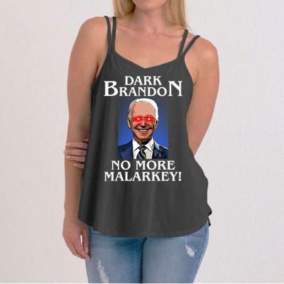 Dark Brandon No More Malarkey Funny Presidential Meme Women's Strappy Tank