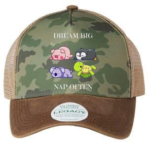 Dream Big Nap Often Funny Animal Legacy Tie Dye Trucker Hat