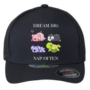 Dream Big Nap Often Funny Animal Flexfit Unipanel Trucker Cap