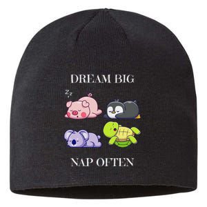 Dream Big Nap Often Funny Animal Sustainable Beanie