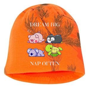 Dream Big Nap Often Funny Animal Kati - Camo Knit Beanie