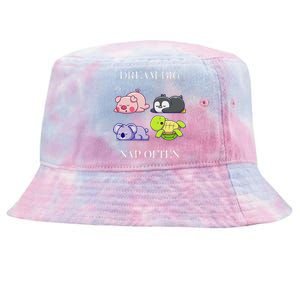 Dream Big Nap Often Funny Animal Tie-Dyed Bucket Hat