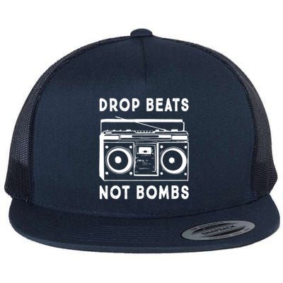 Drop Beats Not Bombs Flat Bill Trucker Hat