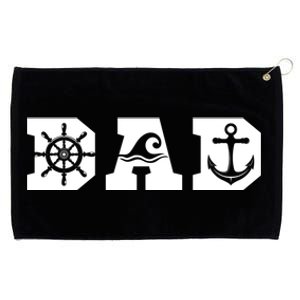 Dad Boater Nautical Father Sailor Boat Captain Boating Gift Grommeted Golf Towel