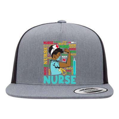 Dy Black Nurse 2020 Costume Black History Month Gifts Flat Bill Trucker Hat