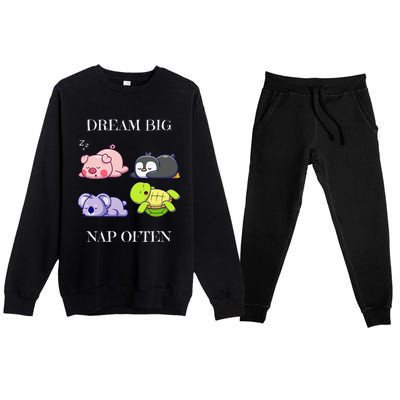 Dream Big Nap Often Animal Premium Crewneck Sweatsuit Set