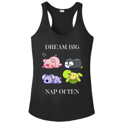 Dream Big Nap Often Animal Ladies PosiCharge Competitor Racerback Tank