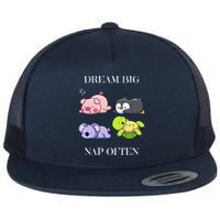 Dream Big Nap Often Animal Flat Bill Trucker Hat