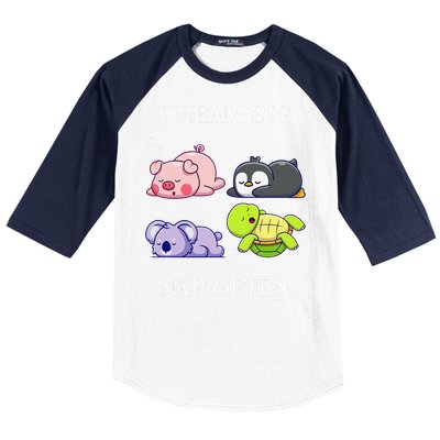 Dream Big Nap Often Animal Baseball Sleeve Shirt