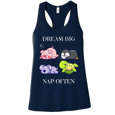 Dream Big Nap Often Animal Women's Racerback Tank