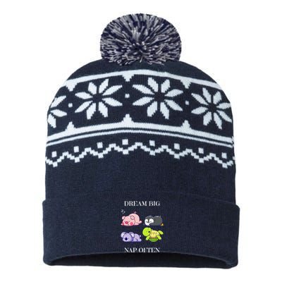 Dream Big Nap Often Animal USA-Made Snowflake Beanie