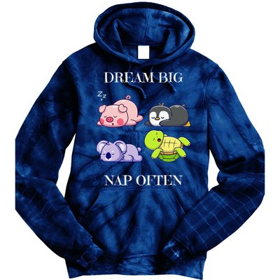 Dream Big Nap Often Animal Tie Dye Hoodie