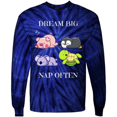 Dream Big Nap Often Animal Tie-Dye Long Sleeve Shirt