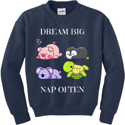 Dream Big Nap Often Animal Kids Sweatshirt