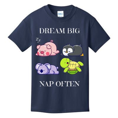 Dream Big Nap Often Animal Kids T-Shirt