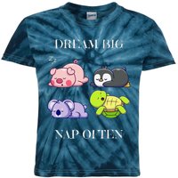 Dream Big Nap Often Animal Kids Tie-Dye T-Shirt