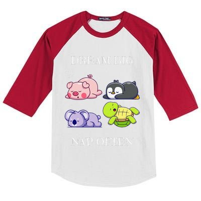 Dream Big Nap Often Animal Kids Colorblock Raglan Jersey