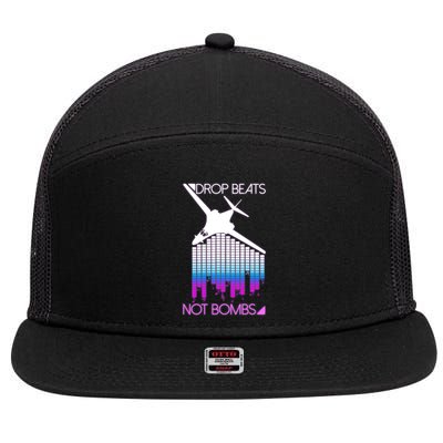 Drop Beats Not Bombs 7 Panel Mesh Trucker Snapback Hat