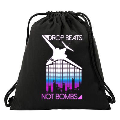 Drop Beats Not Bombs Drawstring Bag