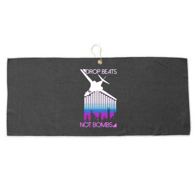 Drop Beats Not Bombs Large Microfiber Waffle Golf Towel