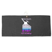 Drop Beats Not Bombs Large Microfiber Waffle Golf Towel
