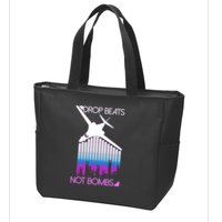 Drop Beats Not Bombs Zip Tote Bag