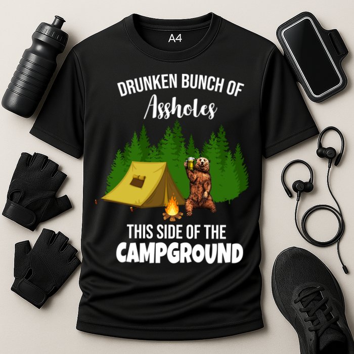 Drunken Bunch Of Assholes This Side Of The Campground Cooling Performance Crew T-Shirt
