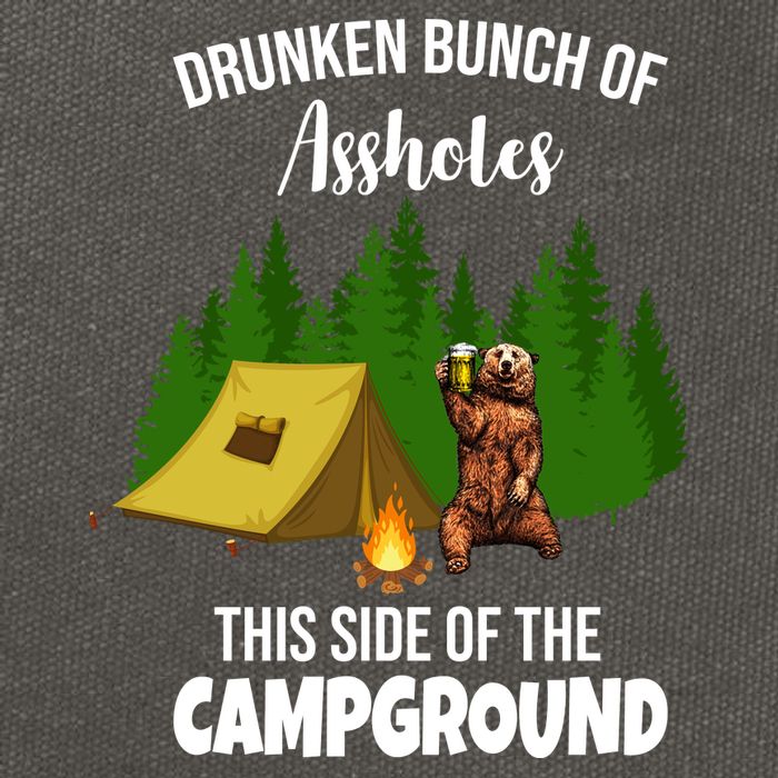 Drunken Bunch Of Assholes This Side Of The Campground Cotton Canvas Backpack