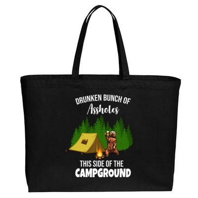 Drunken Bunch Of Assholes This Side Of The Campground Cotton Canvas Jumbo Tote