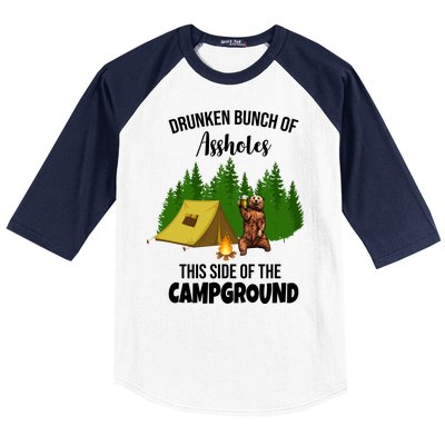 Drunken Bunch Of Assholes This Side Of The Campground Baseball Sleeve Shirt